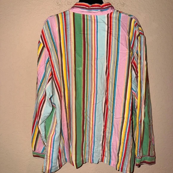 Vintage Victoria’s Secret Rainbow Stripes Pajama Top With Matching Pants Y2K 90 - Picture 8 of 14